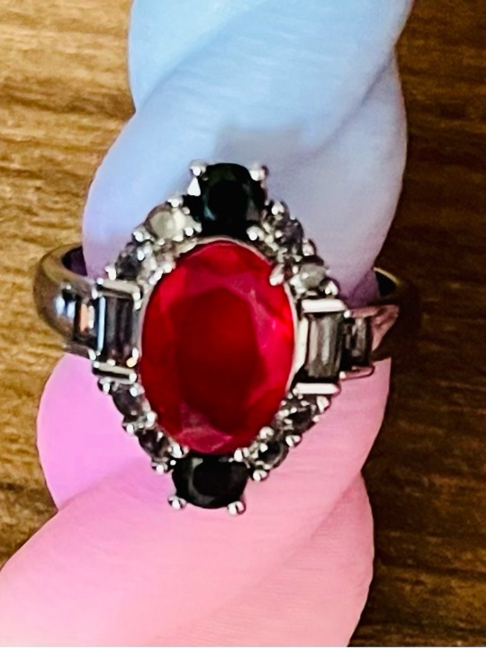 BP Always So Chic Ruby Fused with Genuine Quartz on Hematite Ring